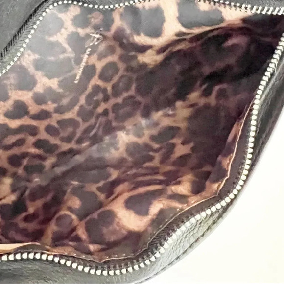 B Makowsky Smooth Glove Leather Satchel Shoulder Bag Signature Black Zip Top - Picture 8 of 13